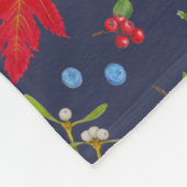 秋の植物ボタニカルパターンホリデー フリースブランケット (角)