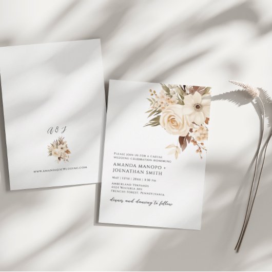 秋の植物園水彩結婚の 招待状