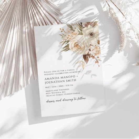 秋の植物園水彩結婚の 招待状