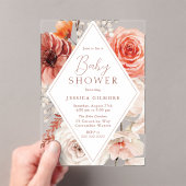 秋の植物学ボホフローラニュートラルベビーシャワー アクリル招待状 (インサイチュ (ポータブル))