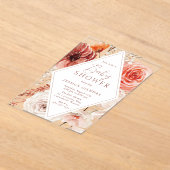 秋の植物学ボホフローラニュートラルベビーシャワー アクリル招待状 (レイダウン)