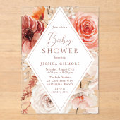 秋の植物学ボホフローラニュートラルベビーシャワー アクリル招待状 (正面)