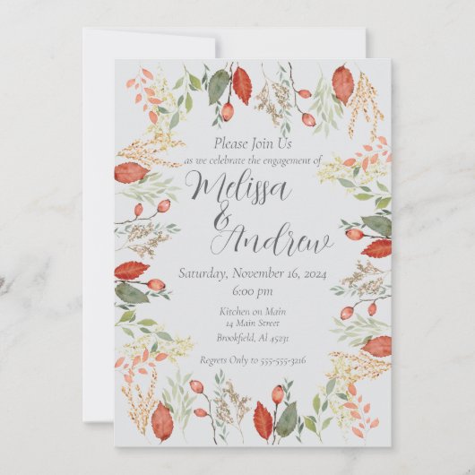 秋の植物学結婚院 招待状 (正面)