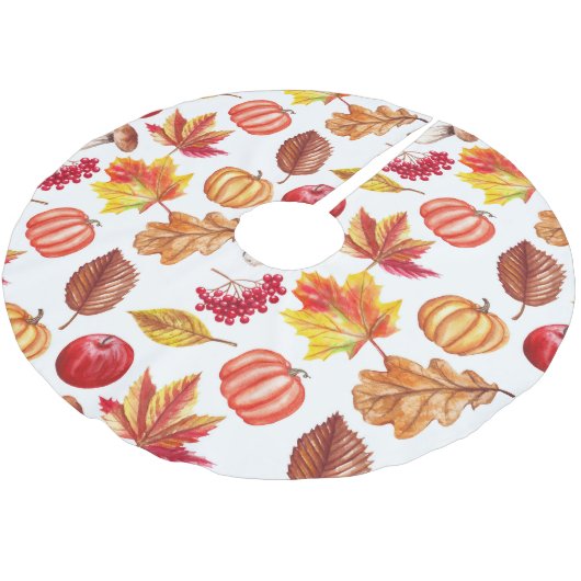 秋の植物性シームレス:フローラエレガンス。 ブラッシュドポリエステルツリースカート (アングル)