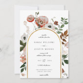 秋の植物性フローラアーチフレ結婚ーム 招待状 (正面)