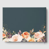 秋の植物性フローラ金ゴールド結婚グリッター ゲストブック (裏面)