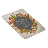 秋の植物性レンガの結婚式の日付を保存 マグネット (右側)