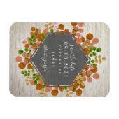 秋の植物性レンガの結婚式の日付を保存 マグネット (横)