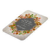 秋の植物性レンガの結婚式の日付を保存 マグネット (左側)