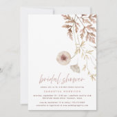 秋の植物性秋フローラブライダルシャワー 招待状 (正面)
