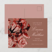 秋の植物最大主義の結婚式の日付を保存 ポストカード (正面/裏面)