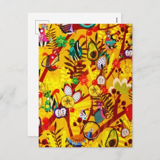 秋の植物林鳥花楽園 シーズンポストカード (正面/裏面)