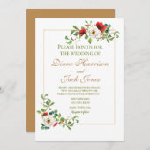 秋の植物水彩ウェディング 招待状 (正面/裏面)