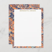 秋の植物自然学縁どパーソナライズされた ノートカード (正面/裏面)