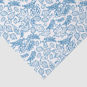 秋の植物葉の青い白のデコパージュ 薄葉紙 (詳細)