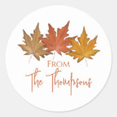 秋の植物葉秋の葉エレガント ラウンドシール (正面)