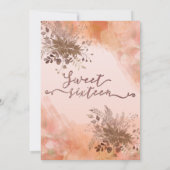 秋の植物赤面カンタローペの水色 招待状 (裏面)