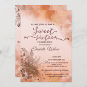 秋の植物赤面カンタローペの水色 招待状 (正面/裏面)