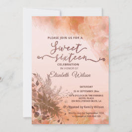 秋の植物赤面カンタローペの水色 招待状