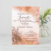 秋の植物赤面カンタローペの水色 招待状 (スタンド正面)