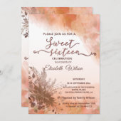 秋の植物赤面カンタローペの水色 招待状 (正面/裏面)