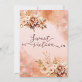 秋の植物赤面カンタローペの水色 招待状 (裏面)