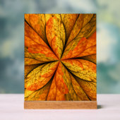 秋の植物、抽象芸術モダンフラクタル芸術リーフ アクリルサイン (ニュートラル)