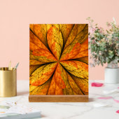 秋の植物、抽象芸術モダンフラクタル芸術リーフ アクリルサイン (ウェディング)