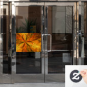 秋の植物、抽象芸術モダンフラクタル芸術リーフ ウィンドウサイン (オフィスドア)