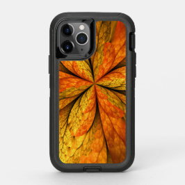 秋の植物、抽象芸術モダンフラクタル芸術リーフ オッターボックスディフェンダーiPhone 11 PROケース