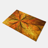 秋の植物、抽象芸術モダンフラクタル芸術リーフ ドアマット (アングル)