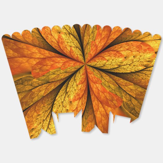 秋の植物、抽象芸術モダンフラクタル芸術リーフ フェイバーボックス (見開き)