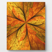 秋の植物、抽象芸術モダンフラクタル芸術リーフ フォトプラーク (正面)