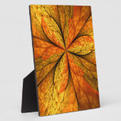 秋の植物、抽象芸術モダンフラクタル芸術リーフ フォトプラーク (側面)