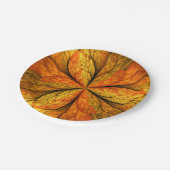 秋の植物、抽象芸術モダンフラクタル芸術リーフ ペーパープレート (アングル)