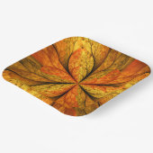 秋の植物、抽象芸術モダンフラクタル芸術リーフ ペーパープレート (傾斜あり)