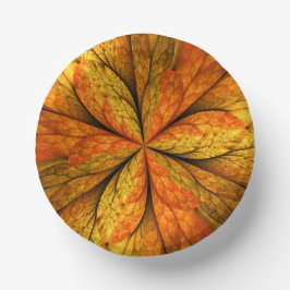 秋の植物、抽象芸術モダンフラクタル芸術リーフ ペーパーボウル