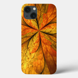 秋の植物、抽象芸術モダンフラクタル芸術リーフ iPhone 13ケース