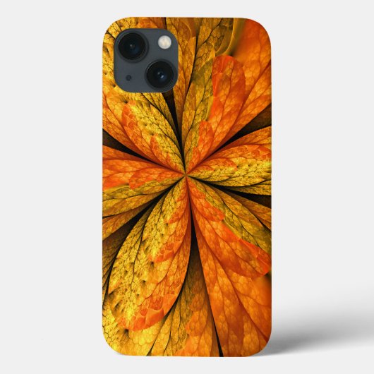 秋の植物、抽象芸術モダンフラクタル芸術リーフ Case-Mate iPhoneケース (裏面)