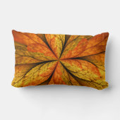 秋の植物、抽象芸術モダンフラクタル葉名 ランバークッション (裏面)