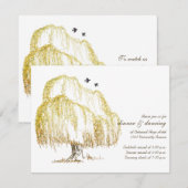 秋の楓の木の結婚式の招待状カード エンクロージャーカード (正面/裏面)