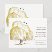 秋の楓の木の結婚式返信カード 出欠カード (正面/裏面)