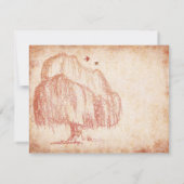 秋の楓の木の結婚式返信カード 出欠カード (裏面)