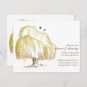 秋の楓の木 ウェディング レセプション カード (正面/裏面)