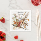 秋の樺の木の木と野結婚花 スタンダードカクテルナプキン (インサイチュ)