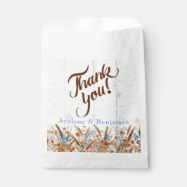 秋の樺の木の木と野結婚花 フェイバーバッグ