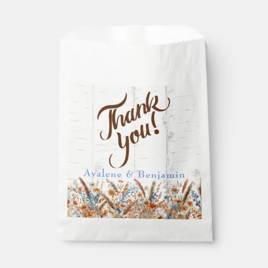 秋の樺の木の木と野結婚花 フェイバーバッグ (正面)