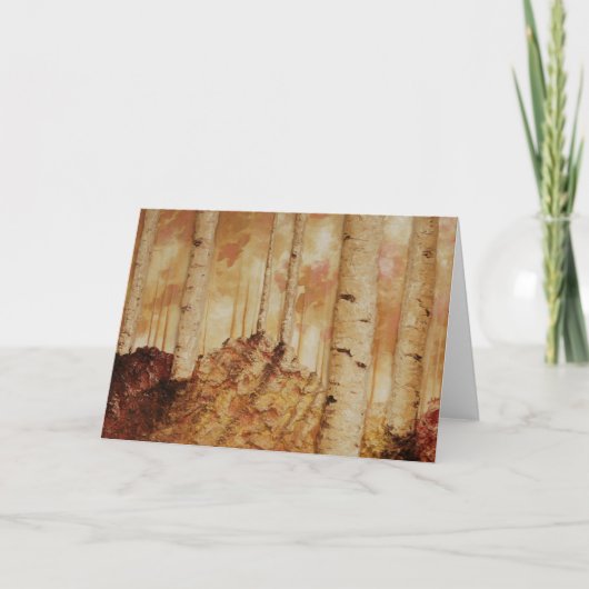 秋の樺の木グリーティングカードバイアーティストアリソン・ガルヴァン カード (正面)