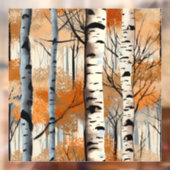 秋の樺の木ツリーズウィンドウにしがみつく ウィンドウサイン (シート2)