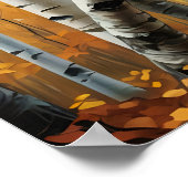 秋の樺の木木のポスター ポスター (角)